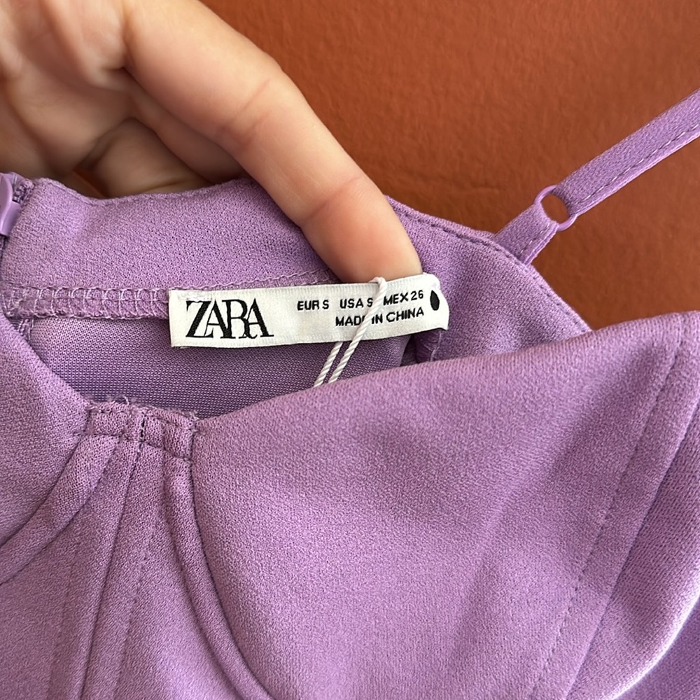 Zara Lilac Corset Midi Dress - Picture 8 of 8